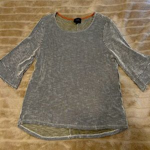 W5 Anthropologie Olive Green Striped EUC Blouse 1X